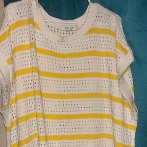 Torrid Belle Isle White and Yellow Knit Top